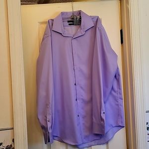 Calvin Klein  slim fit purple shirt  100% cotton sz 16 neck, 32/33